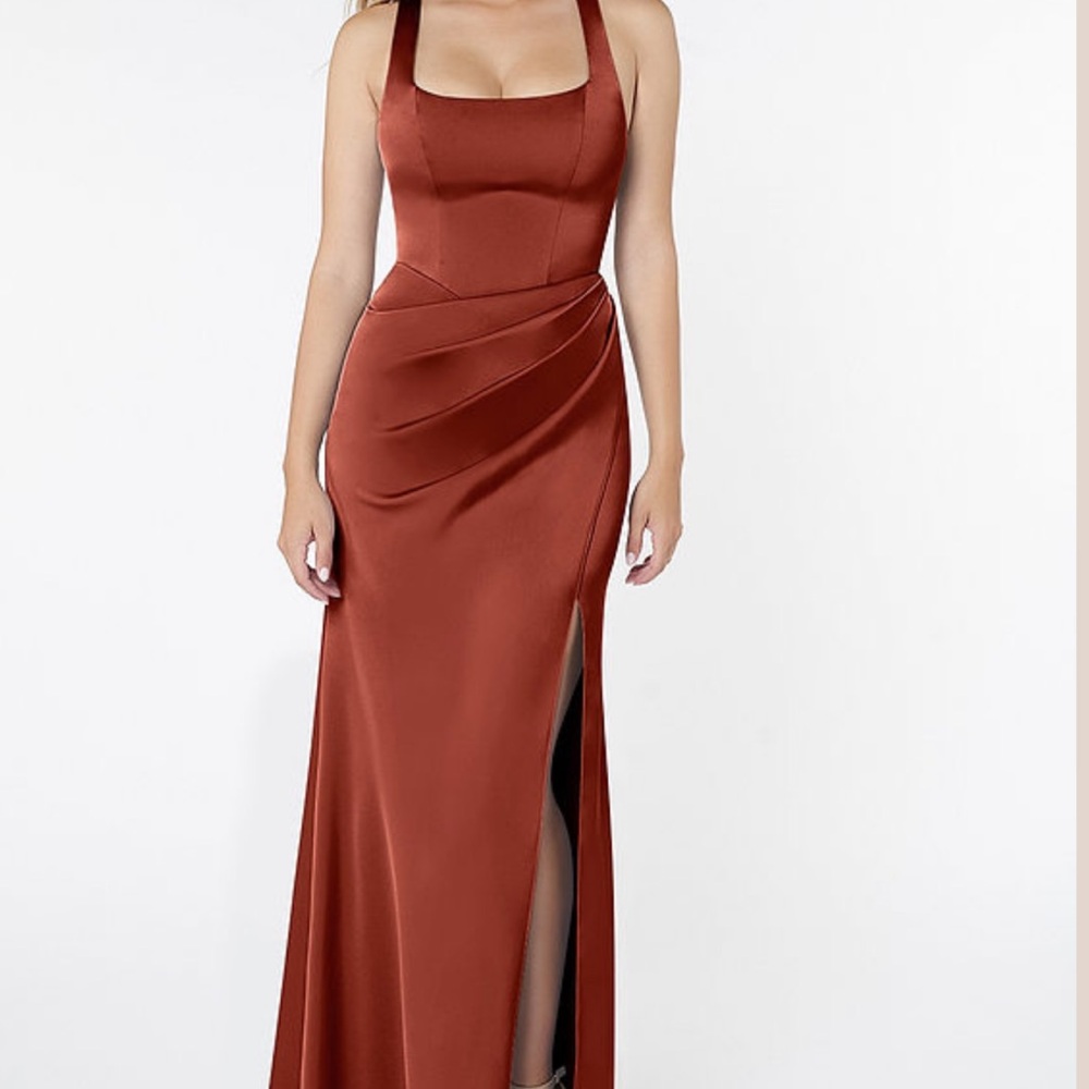 Azazie terracotta bridesmaid dress